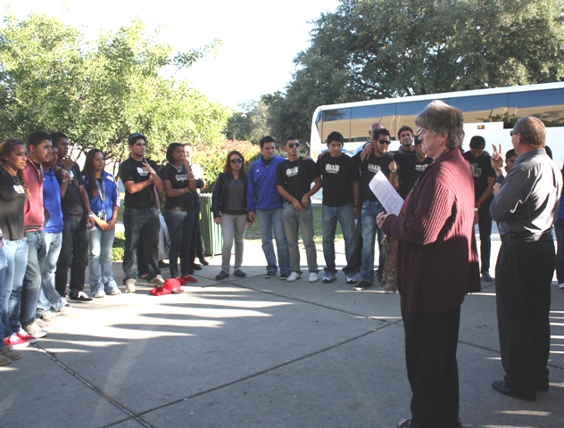 The Saints received a prayer blessing by Sr. Joyce Detzel prior to their trip.