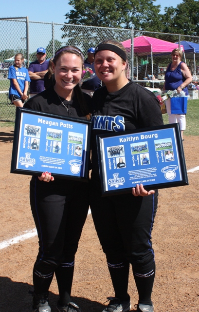 Meagan Potts and Kaitlyn Bourg were honored during their last home games.
