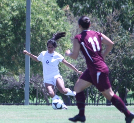 Senior Evelyn Robledo scored the game's first two goals for the Saints.