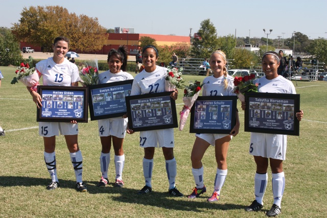 Olden, Robledo, Ramirez, Schultz and Horseman were honored prior to the game.