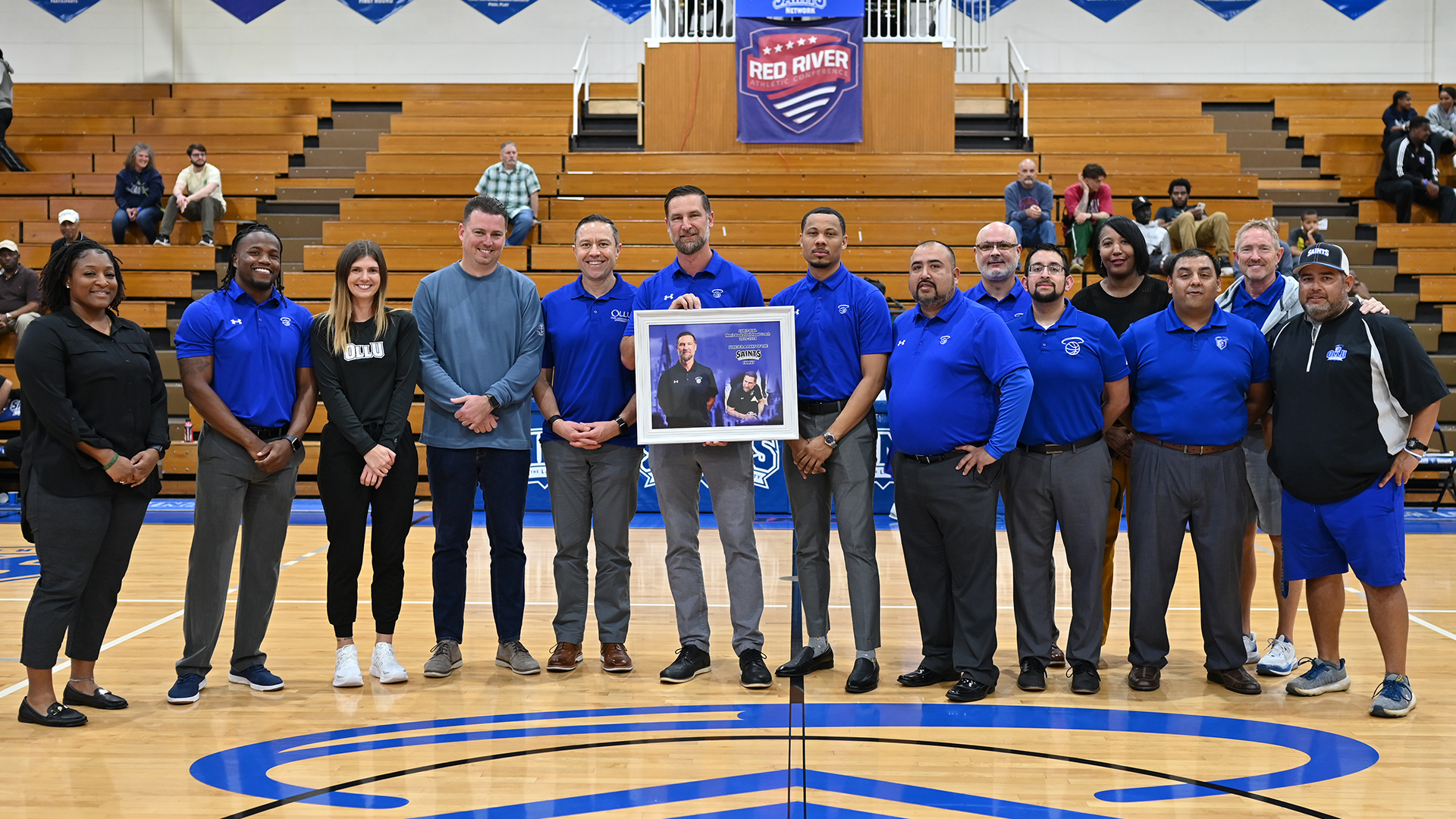 The Saints honored Head Coach Chris Dial prior to the game. Dial will be taking the head coaching position at Texas A&M University-San Antonio after the season.