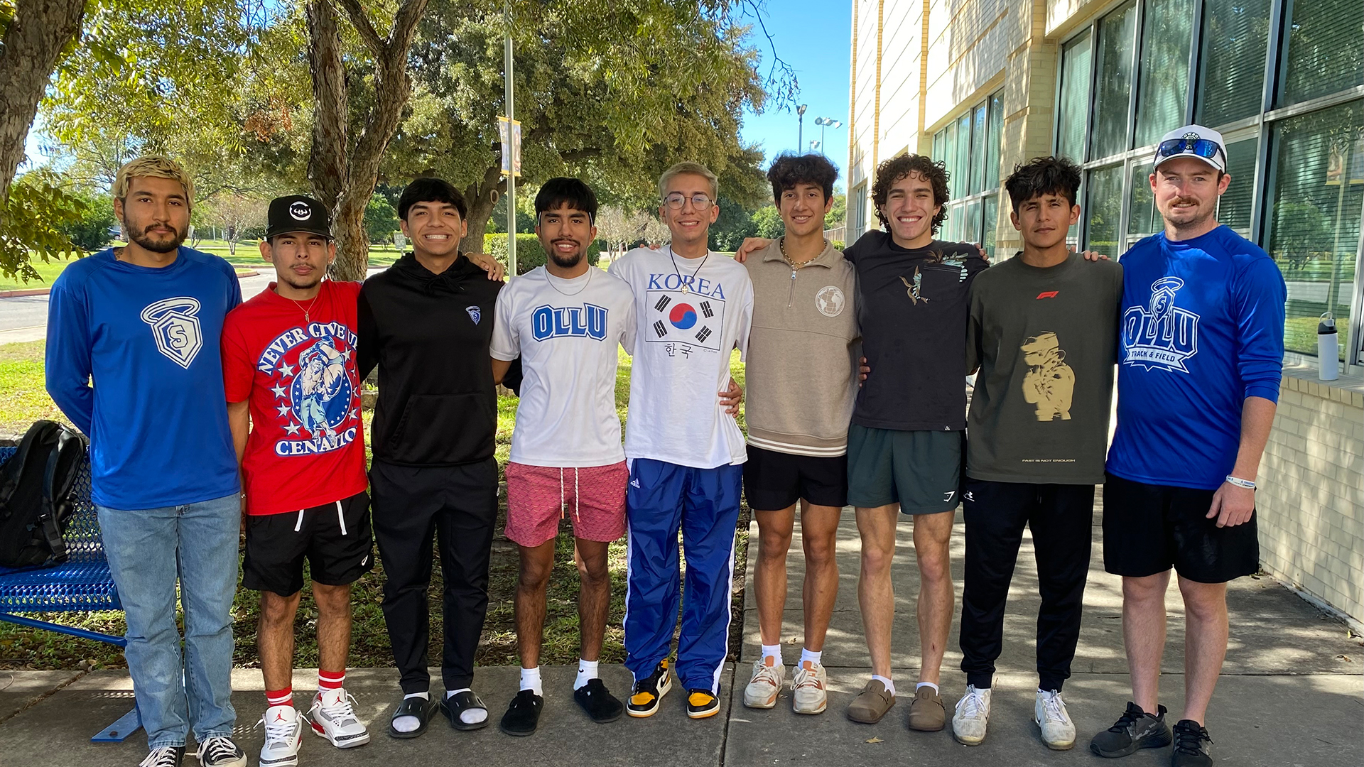 Pictured from left are Assistant Coach Jose Zarate, Jayden Turrubiates, Tony Favella, Jose Saucedo, Sabastian Moreno, Isai Moran, Joseph Gonzalez, JoseCarlos Hernandez and Head Coach Brett Charlton. (Not pictured is Kruz Malesich.)